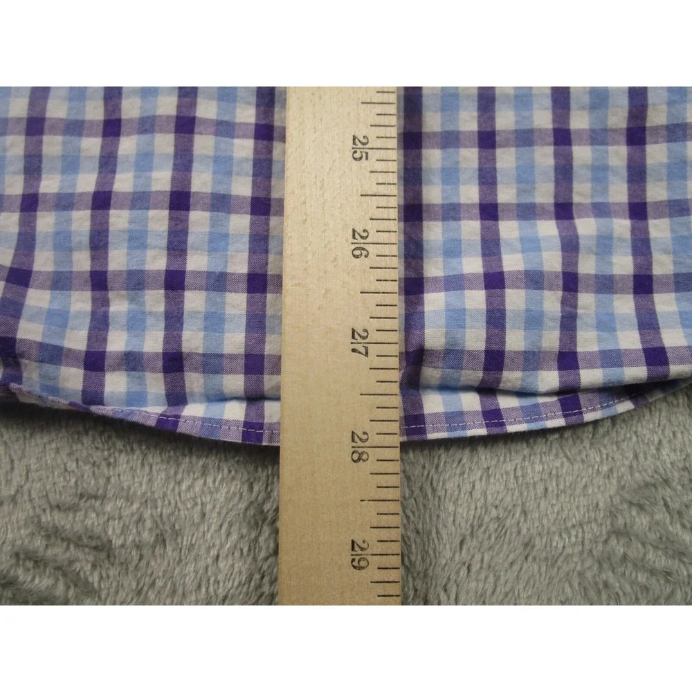 J‎ Crew Shirt Mens Large Blue Plaid Slim Fit Cotton Button Down Long Sleeve